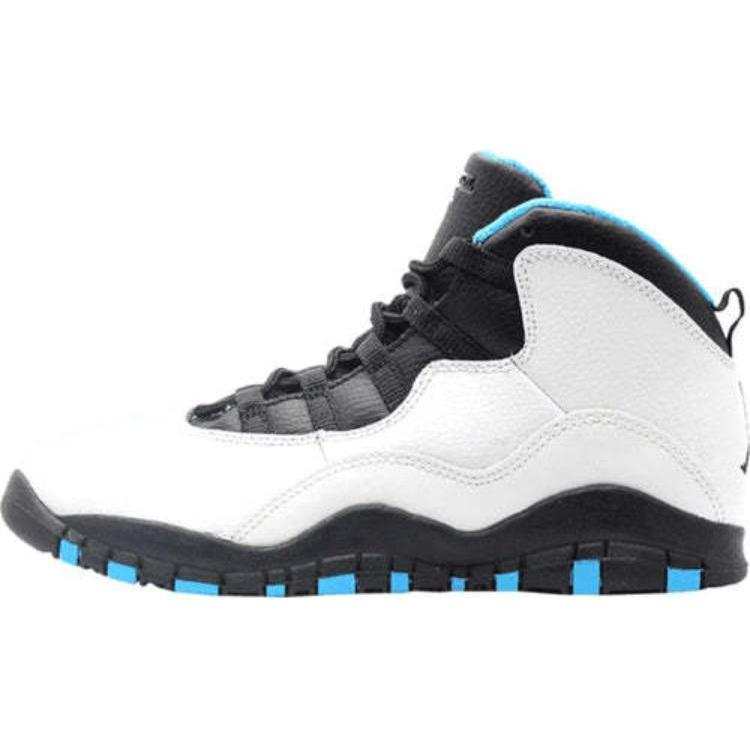 Jordan Jordan Air Jordan 10 Mid top Children's Basketball Shoes White Black Blue Children Aged 3 7 Years Old