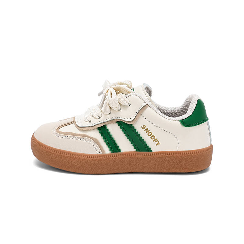 SNOOPY Slip Resistant, Abrasion Resistant, Lightweight Cushioning Low top Kids' Skateboarding Shoes Beige Green Kids'