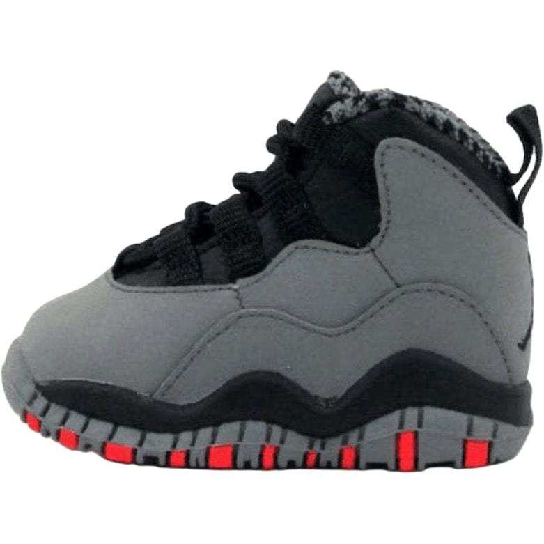 Jordan Jordan Air Jordan 10 Slip Resistant Cushioning Mid top Pre Walking Shoes & Sock Shoes Gray Infant And Toddler