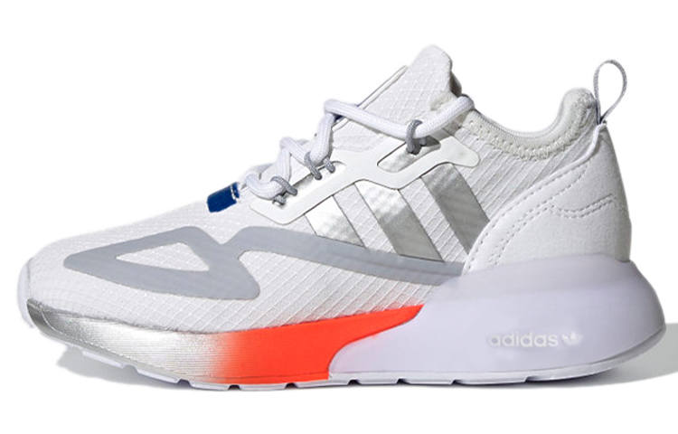 Adidas Originals ZX 2K Breathable Low top Kids Lifestyle Shoes White Gray Children Aged 3 7 Years Old