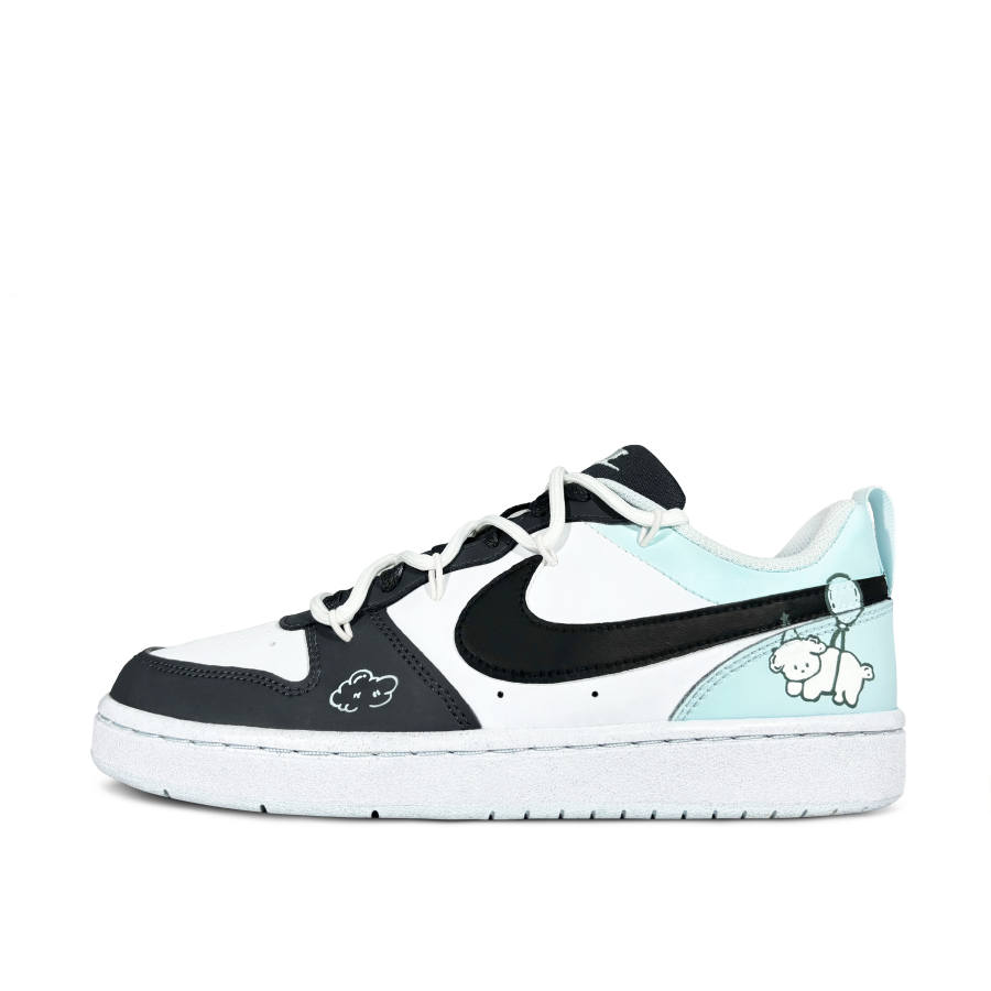 Nike Nike Court Borough Balloon Lamb Low top Kids' Skateboarding Shoes Black Cyan Teenagers