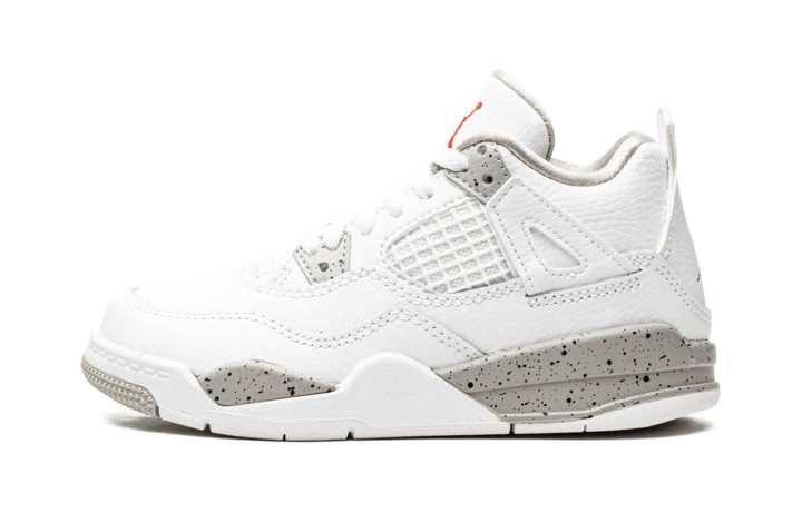 Jordan Jordan Air Jordan 4 Retro 'Tech White' Leather Comfortable Abrasion Resistant Abrasion Resistant Mid top