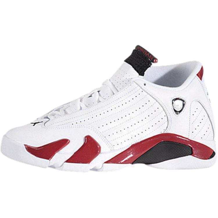 Jordan Jordan Air Jordan 14 Leather Abrasion Resistant Children's Basketball Shoes White Teenagers