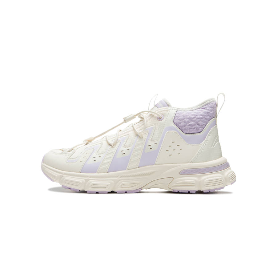 Li-Ning YOUNG Li Ning YOUNG Sports Life Collection Mid top Kids Lifestyle Shoes Beige White Purple Kids'