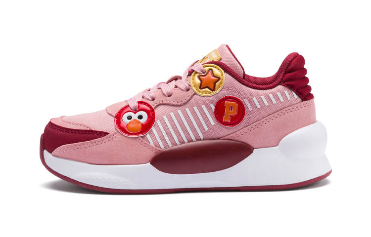 PUMA SESAME STREET x PUMA Low top Cushioning, Wear Resistant Casual Shoes Pink Children Aged 3 7 Years Old