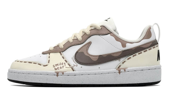 Nike Nike Court Borough Camouflage Bear Tracks Synthetic Leather Slip Resistant Abrasion Resistant Low top