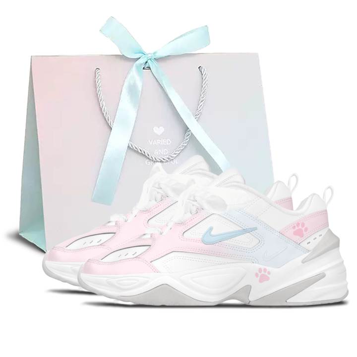 Nike Nike M2K Tekno Pink Kitten Abrasion Resistant Abrasion Resistant Low top Chunky Sneakers Women's Blue Pink