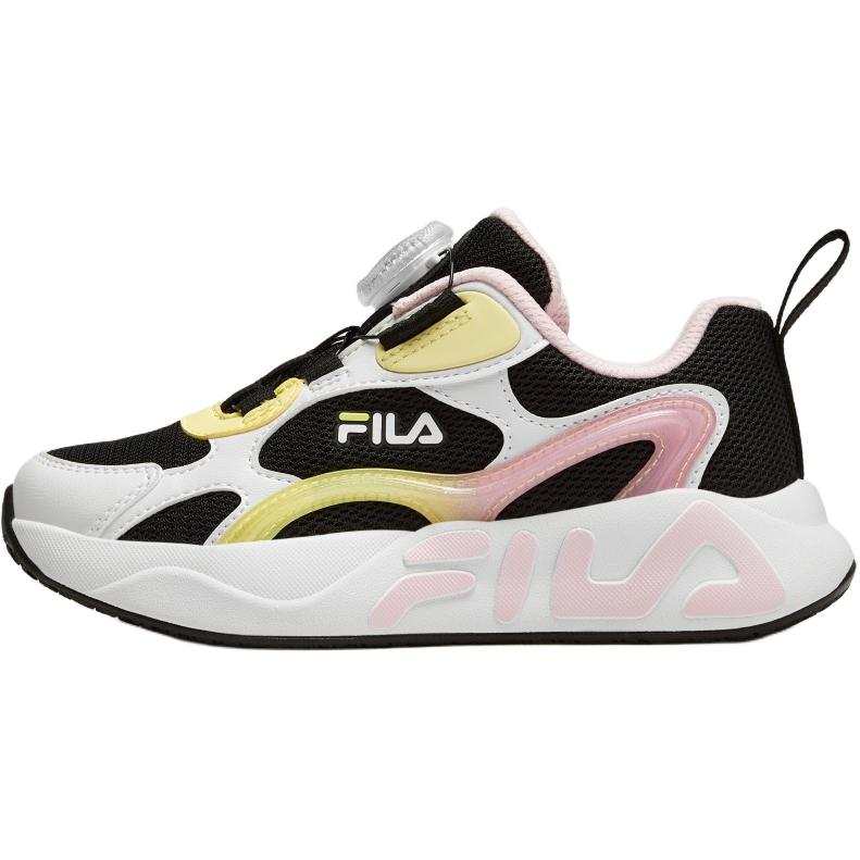 FILA KIDS Shooting Stars 2 Abrasion Resistant Lightweight Cushioning Low top Kids' Running Shoes Black/Elf Yellow