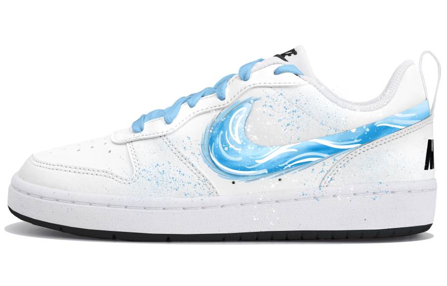 Nike Nike Court Borough Low top Kids' Skateboarding Shoes White Blue Teenagers