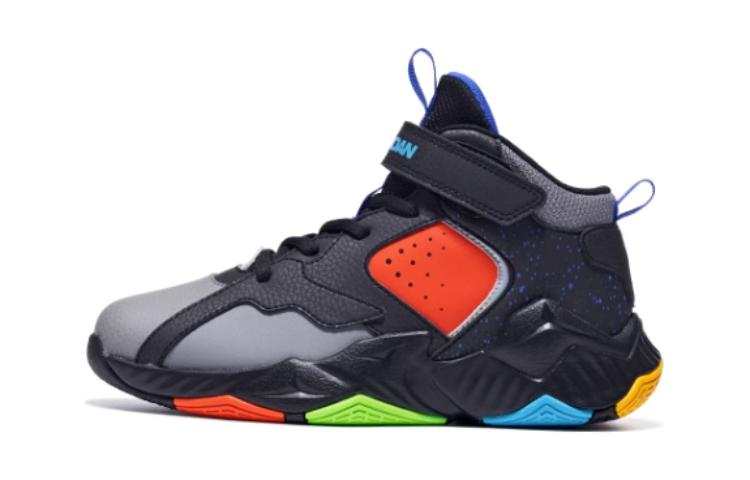 QIAODAN Fleece Lined Thermal Comfortable Sports Mid top Basketball Shoes Black Gray Teenagers