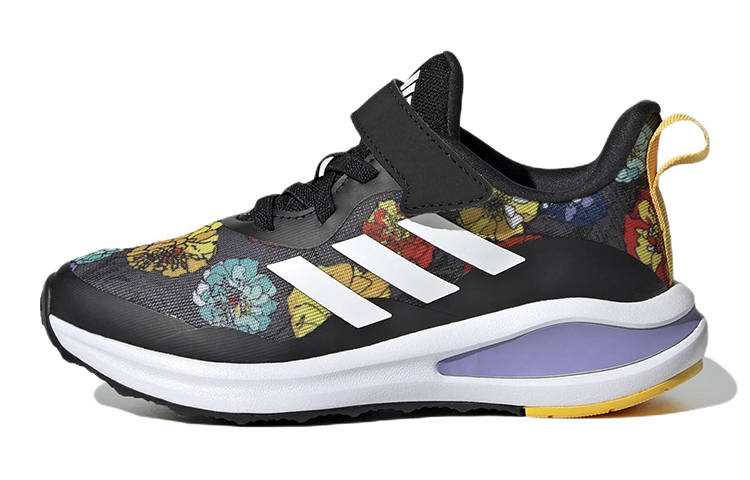 Adidas Adidas Fortarun J Slip Resistant Abrasion Resistant Low top Kids' Running Shoes Black White Teenagers