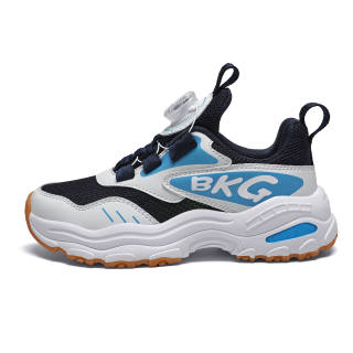 BKG Synthetic Leather, Textile Abrasion Resistant Breathable Lightweight Cushioning Low top Running Shoes Kids'
