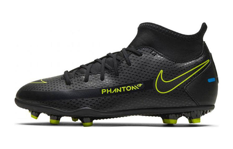 Nike Nike Phantom GT Club Dynamic Fit Slip Resistant Cushioning Abrasion Resistant Mid top Soccer Shoes Black Green Kids'