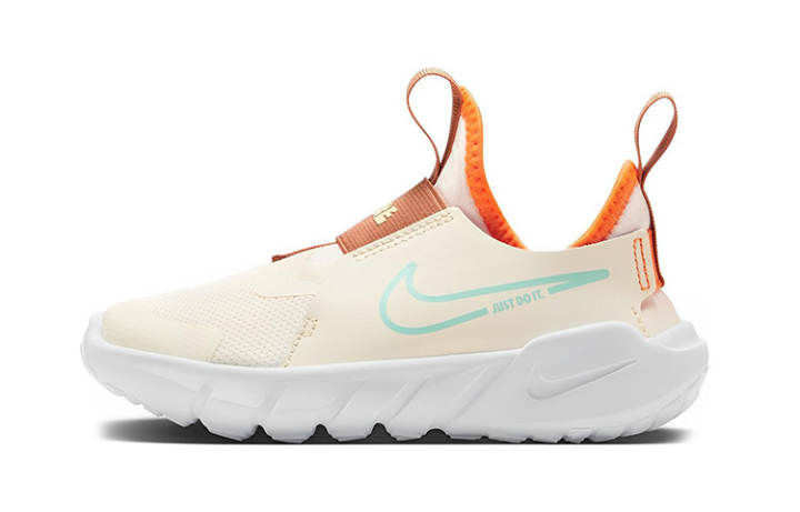 Nike Nike Flex Runner 2 Slip Resistant Abrasion Resistant Low top Kids' Running Shoes Light Ivory White