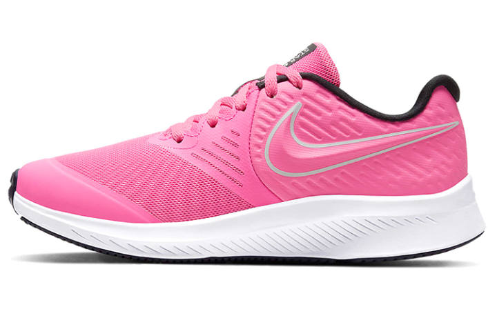 Nike Nike Star Runner 2 Synthetic Leather Slip Resistant Cushioning Low top Running Shoes Pink White Unisex