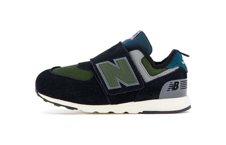 New Balance New Balance NB 574 Comfortable Low top Toddler Shoes Black Green Infant And Toddler