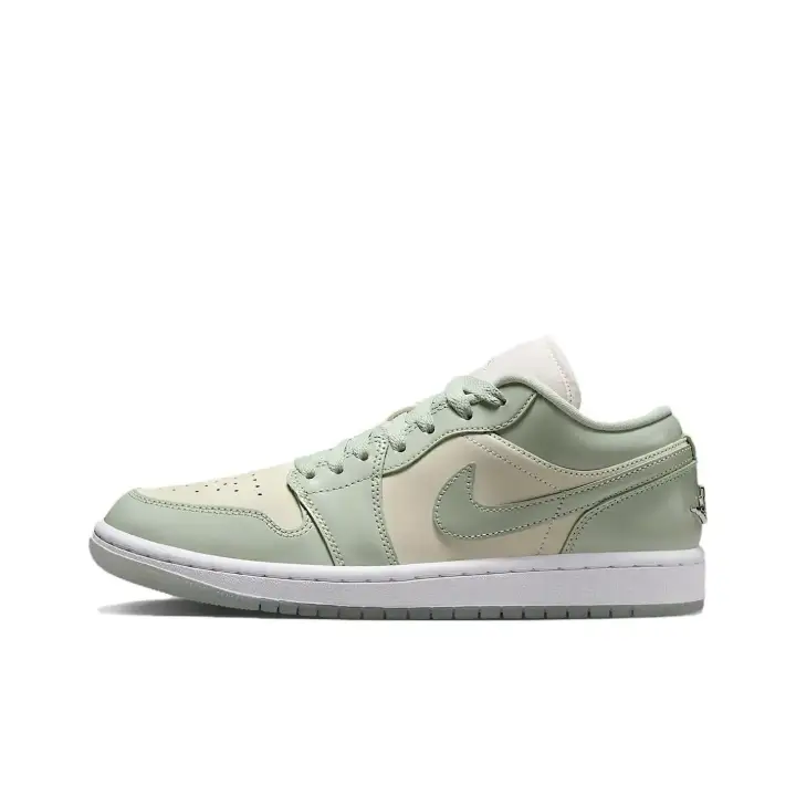 Jordan Jordan Air Jordan 1 Leather Low top Casual Shoes White Green Unisex