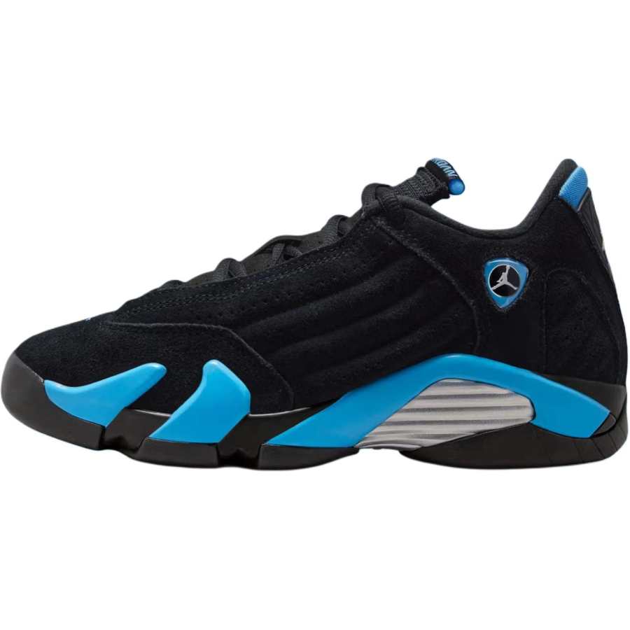 Jordan Jordan Air Jordan 14 Deerskin Mid top Basketball Shoes Black Blue Unisex