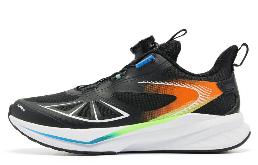 QIAODAN Light Speed 2.0 Light Speed PRO Textile, Synthetic Leather Low top Running Shoes Black Unisex