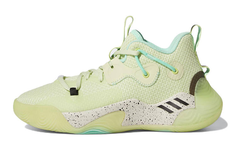 Adidas Adidas Harden Stepback 3 J Slip Resistant Abrasion Resistant Low top Children's Basketball Shoes Light Green Teenagers