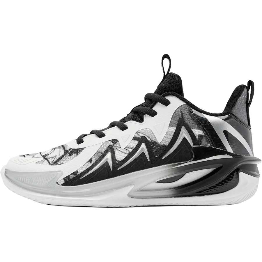 QIAODAN Fiery Blade Low top Basketball Shoes Black/Jordan White Unisex