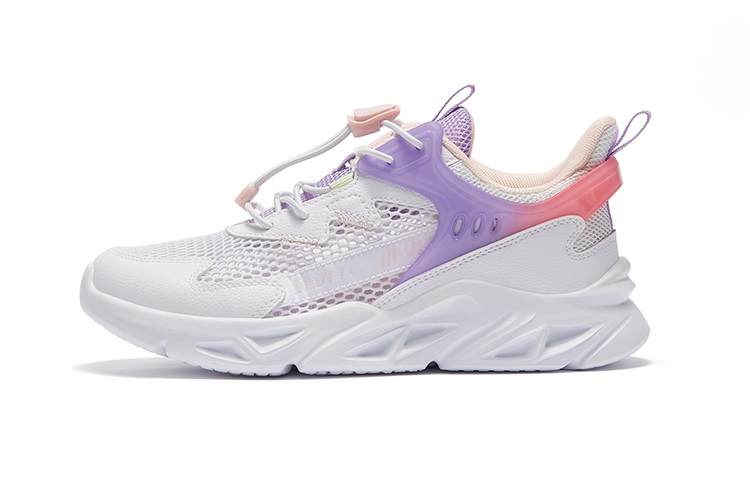 361°KIDS Slip Resistant Abrasion Resistant Slip Resistant Abrasion Resistant Low top Kids' Running Shoes White Purple