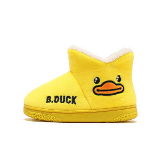 B.Duck Yellow Duck Cartoon Cute, Fleece Lined Comfortable Boots Kids'