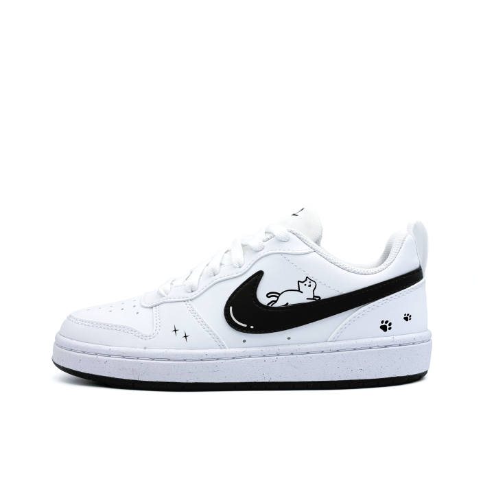 Nike Nike Court Borough Meowth Language Synthetic Leather Abrasion Resistant Abrasion Resistant Low top