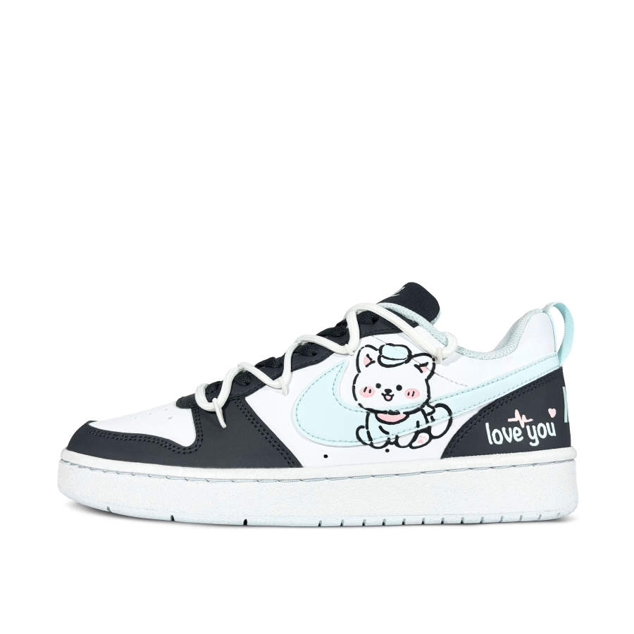 Nike Nike Court Borough Blush Puppy Low top Skateboard Shoes Black Cyan