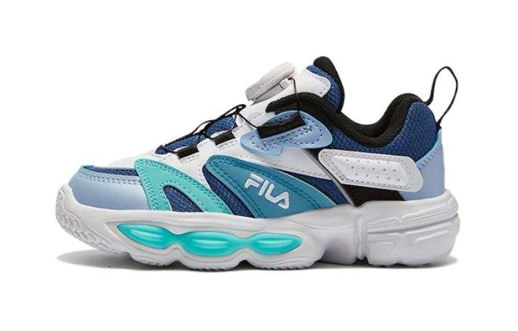 FILA KIDS Slip Resistant Abrasion Resistant Low top Kids Lifestyle Shoes Blue White Children Aged 3 7 Years Old