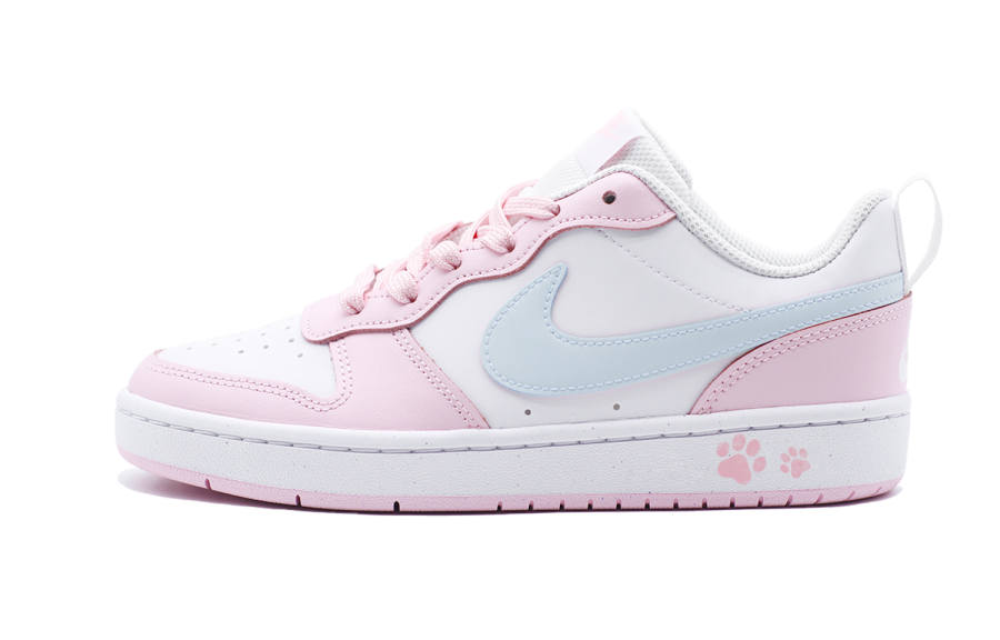 Nike Nike Court Borough Low Synthetic Leather Low top Kids' Skateboarding Shoes Pink Blue Teenagers