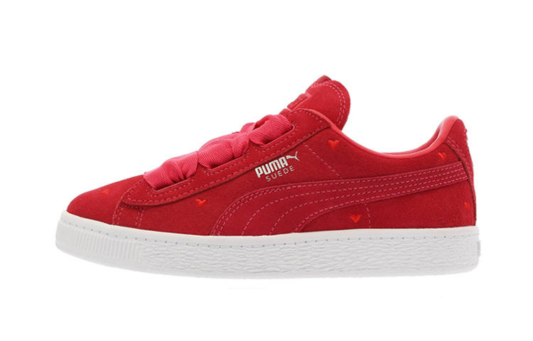 PUMA Heart Ps Comfortable Low top Kids' Skateboarding Shoes Red Children Aged 3 7 Years Old