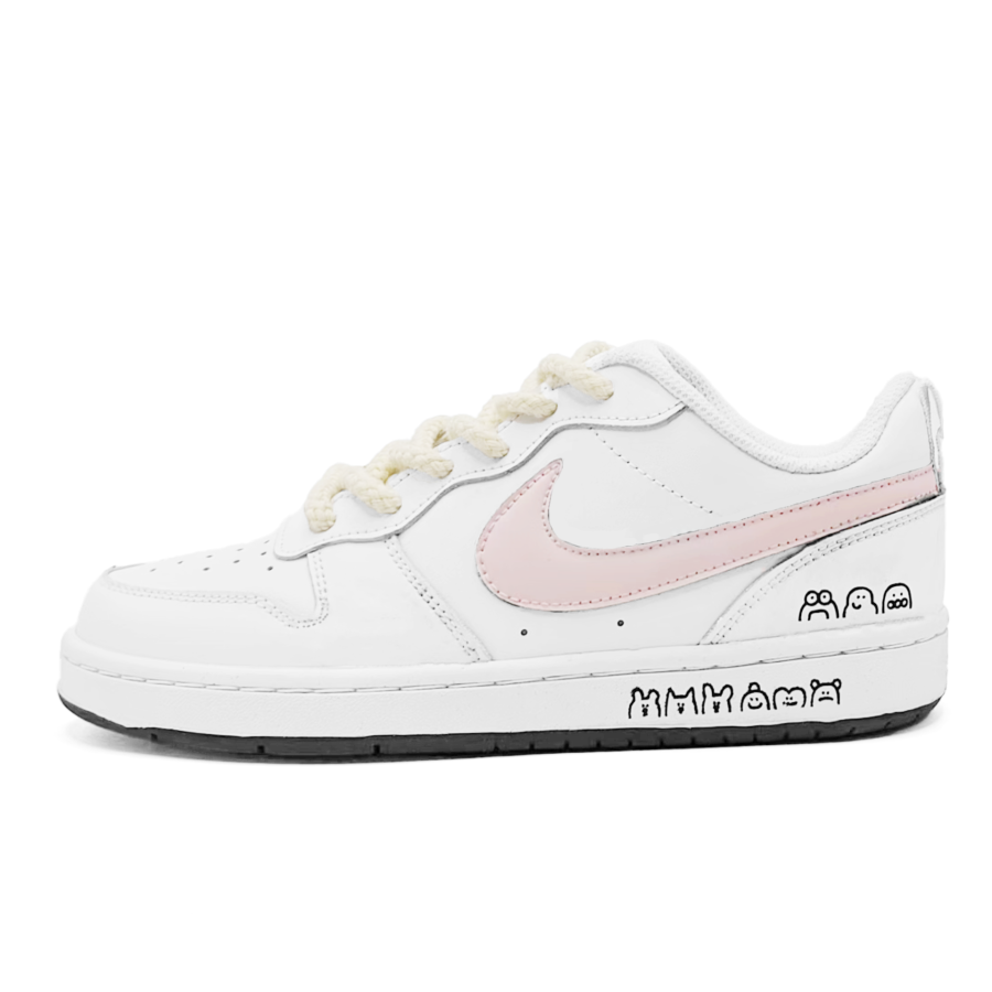 Nike Nike Court Borough Synthetic Leather Slip Resistant Lightweight Cushioning Low top Kids' Skateboarding Shoes Pink