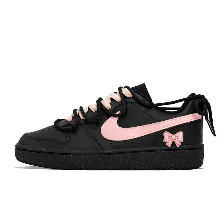 Nike Nike Court Borough Air Force Leather Slip Resistant Thermal Low top Kids' Skateboarding Shoes Black Teenagers
