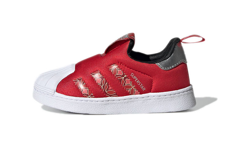 Adidas Originals SUPERSTAR 360 Comfortable Abrasion Resistant Low top Skateboard Shoes Red White Infant And Toddler