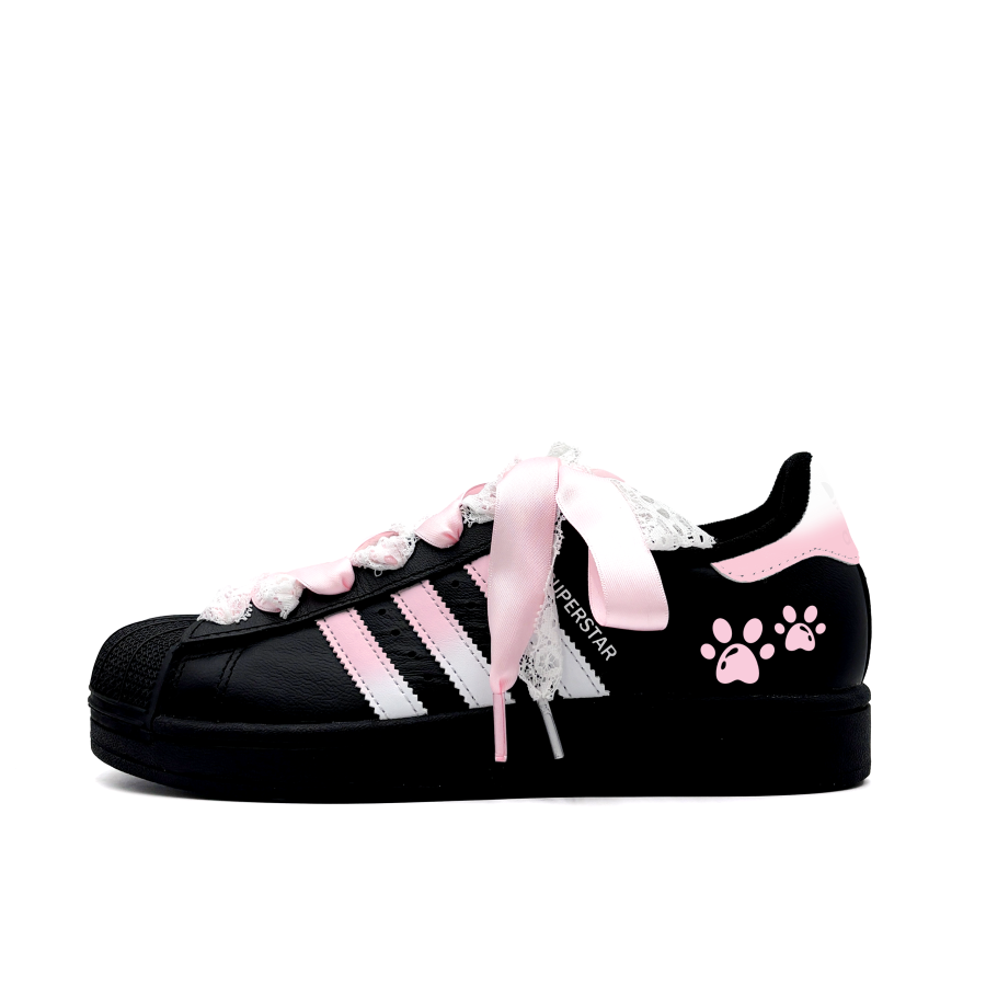 Adidas Originals Superstar 2 Sweet Pink Cat Paw Leather Slip Resistant Abrasion Resistant