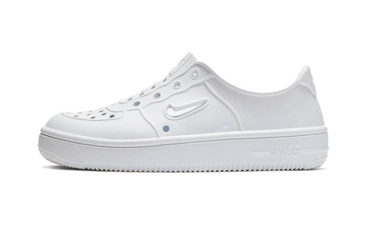 Nike Nike Air Force 1 Breathable Low top Skateboard Shoes Pure White Children Aged 3 7 Years Old
