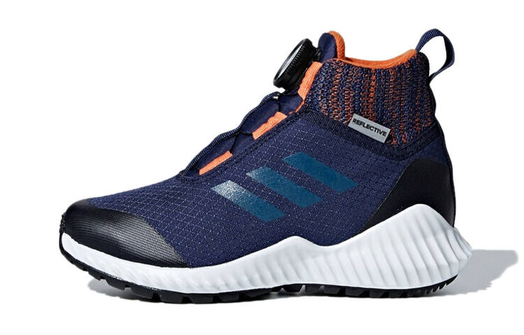 Adidas Adidas Fortatrail Boa Wide K Abrasion Resistant High top Kids' Running Shoes Blue Black Kids'