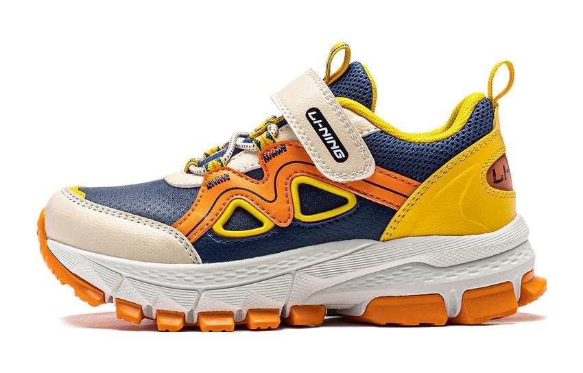 Li-Ning YOUNG Li Ning YOUNG Cushioning Rebound Low top Running Shoes Blue Orange Yellow Kids'