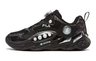 FILA KIDS Abrasion Resistant Low top Kids' Running Shoes Black Silver Gray