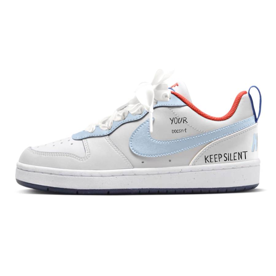 Nike Nike Court Borough Cooling Dreamy Low top Kids' Skateboarding Shoes Light Blue Teenagers