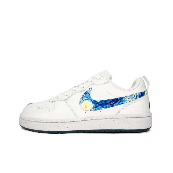 Nike Nike Court Borough Van Gogh Starry Sky Synthetic Leather Slip Resistant Abrasion Resistant Low top