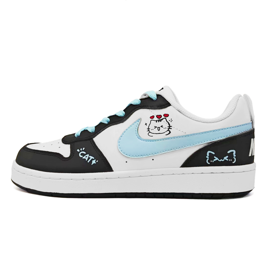 Nike Nike Court Borough LOW RECRAFT Slip Resistant Slip Resistant Low top Kids' Skateboarding Shoes Black Teenagers