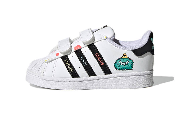 Adidas Originals Superstar Collection Cf I Hook and loop Abrasion Resistant Abrasion Resistant Low top Skateboard Shoes