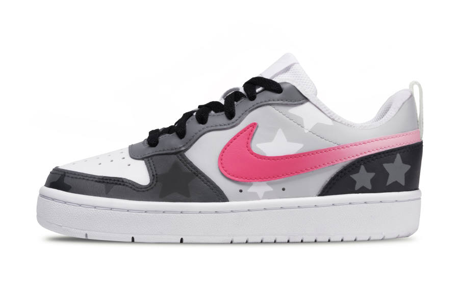 Nike Nike Court Borough Pink Star Cool Shadow Leather Abrasion Resistant Slip Resistant Low top Kids' Skateboarding Shoes