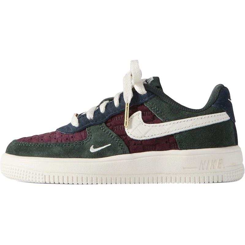 Nike KITH x Nike Air Force 1 Low top Kids' Skateboarding Shoes Green Red White Children Aged 3 7 Years Old
