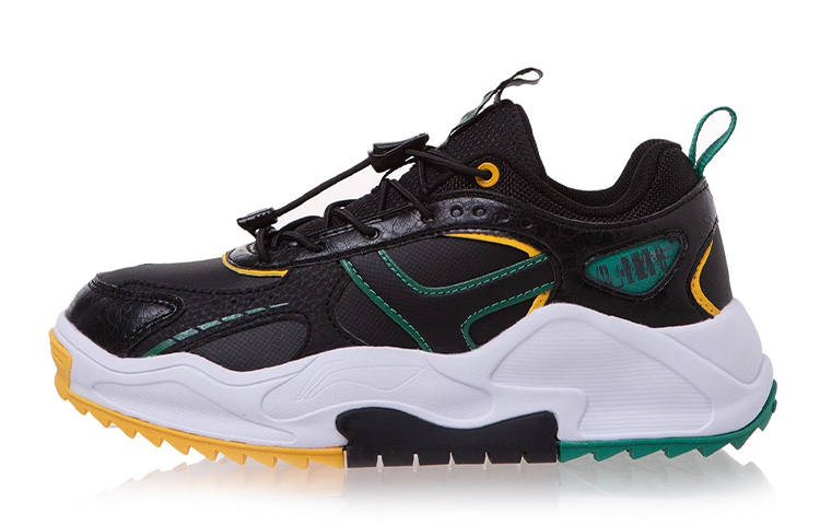 Li-Ning YOUNG Li Ning YOUNG Soft And Comfortable Slip Resistant Cushioning Abrasion Resistant Low top Casual Shoes Black Teenagers