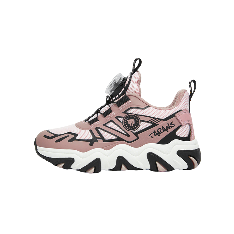 TARANIS Synthetic Leather, Textile Running Shoes Pink/Black Kids'