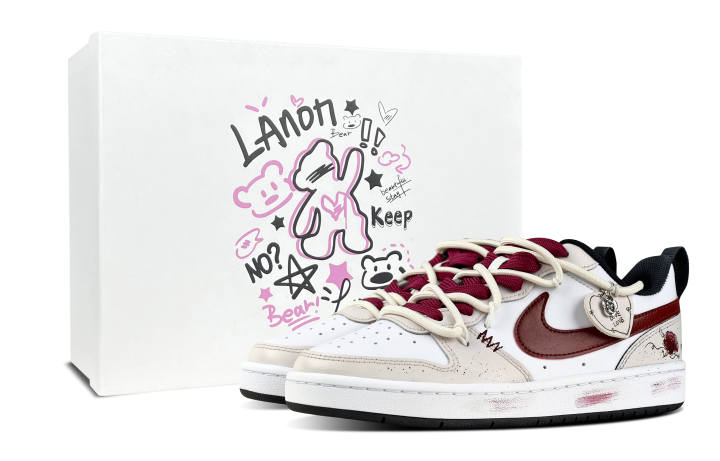 Nike Nike Court Borough Rose Manor Low 2 Synthetic Leather Slip Resistant Cushioning Abrasion Resistant