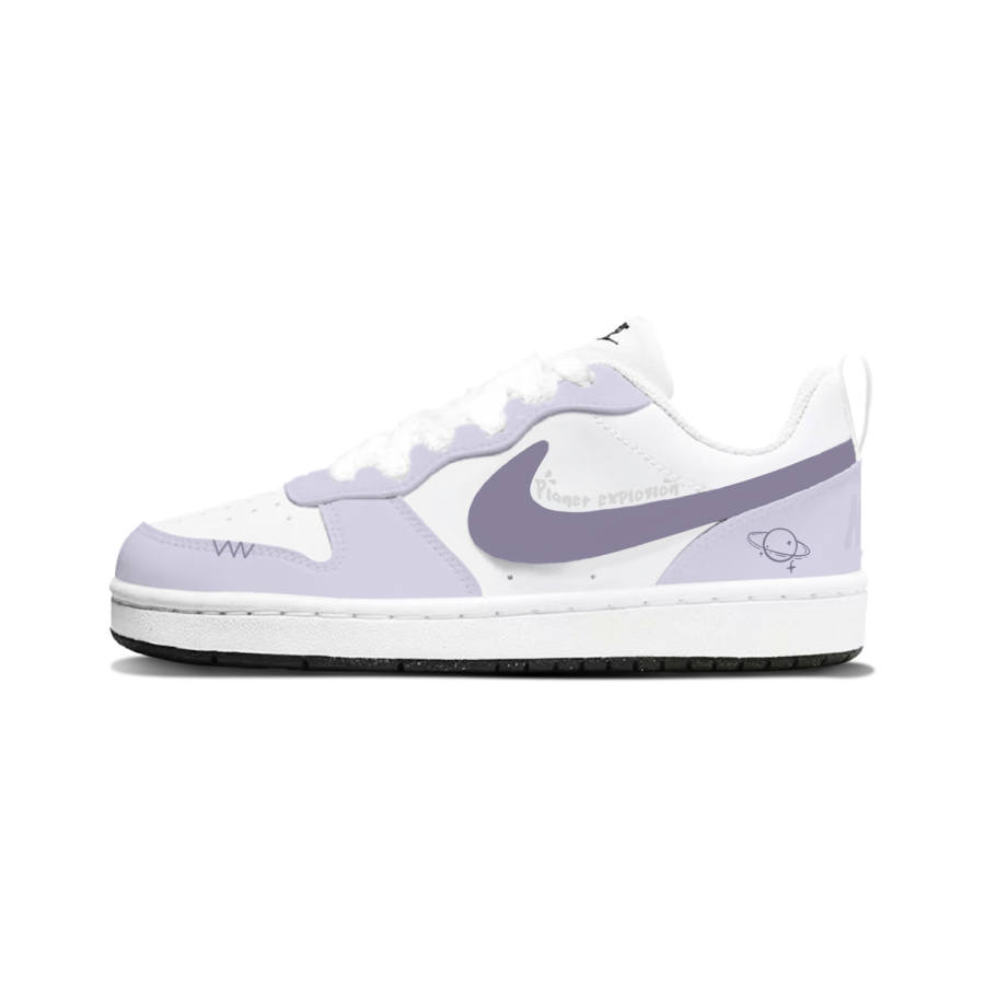 Nike Nike Court Borough Purple Tone Planet Synthetic Leather Slip Resistant Abrasion Resistant